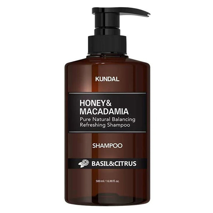 KUNDAL Honey & Macadamia Shampoo 500ml - Basil & Citrus - beautybuddy.nl