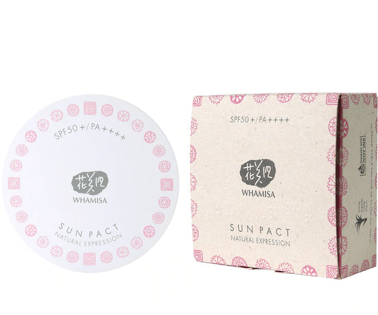 WHAMISA Organic Flowers Sun Pact Natural Expression SPF50+/PA++++