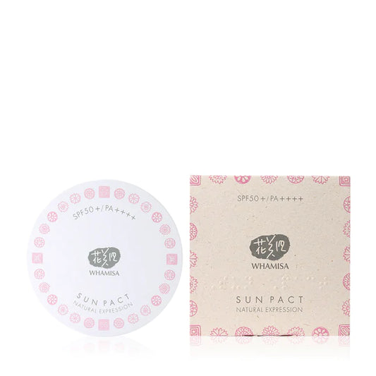WHAMISA Organic Flowers Sun Pact Natural Expression SPF50+/PA++++