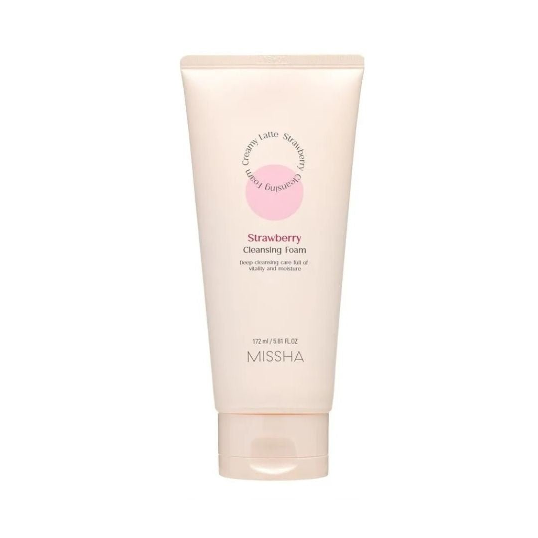 MISSHA Creamy Latte Cleansing Foam Strawberry - beautybuddy.nl