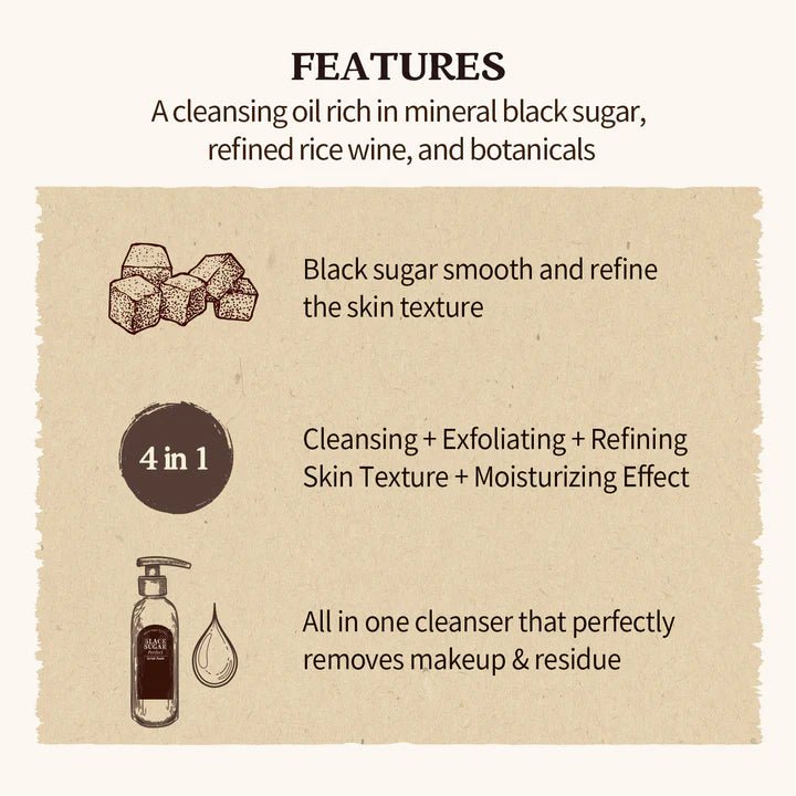 SKINFOOD Black Sugar Perfect Cleansing Oil - beautybuddy.nl